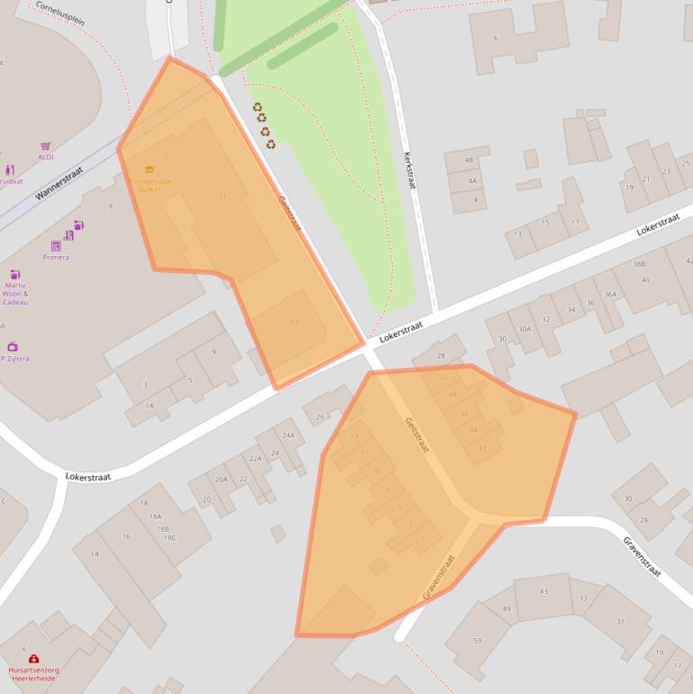 Kaart van postcodegebied 6413EP.