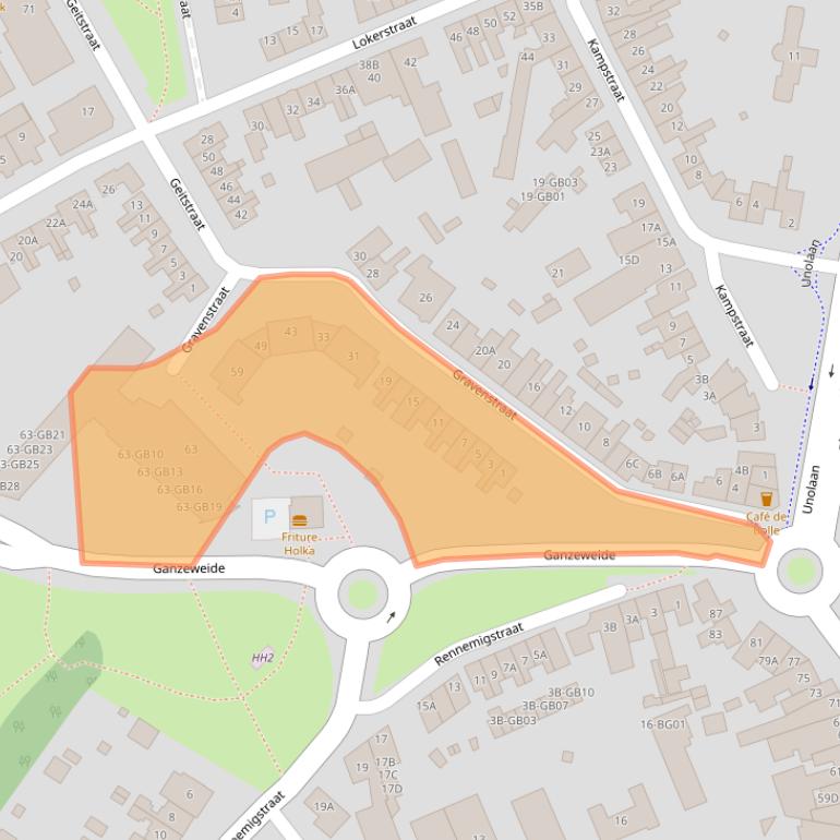 Kaart van postcodegebied 6413ER.