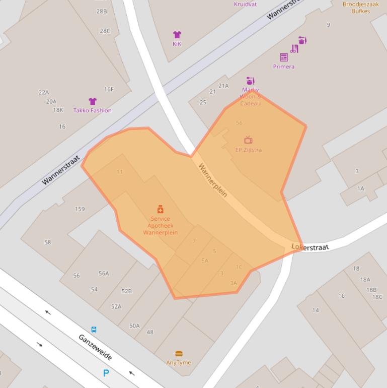 Kaart van postcodegebied 6413ET.