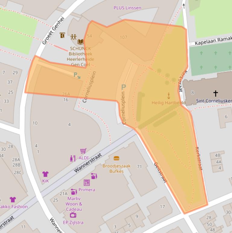 Kaart van postcodegebied 6413EX.