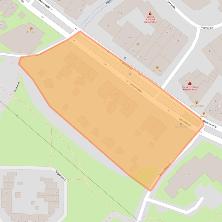 Kaart van postcodegebied 6413GA.