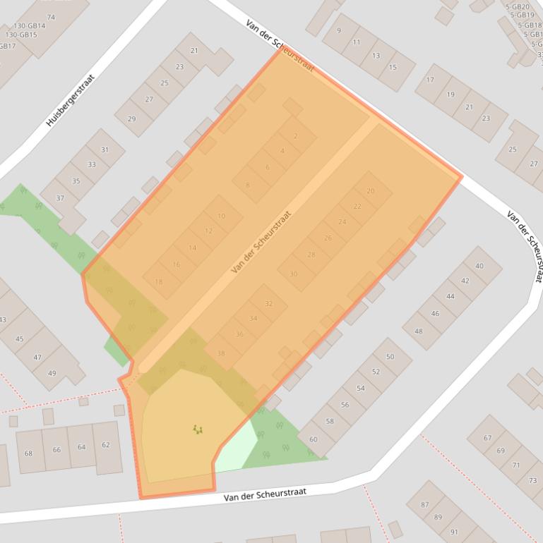 Kaart van postcodegebied 6413VH.