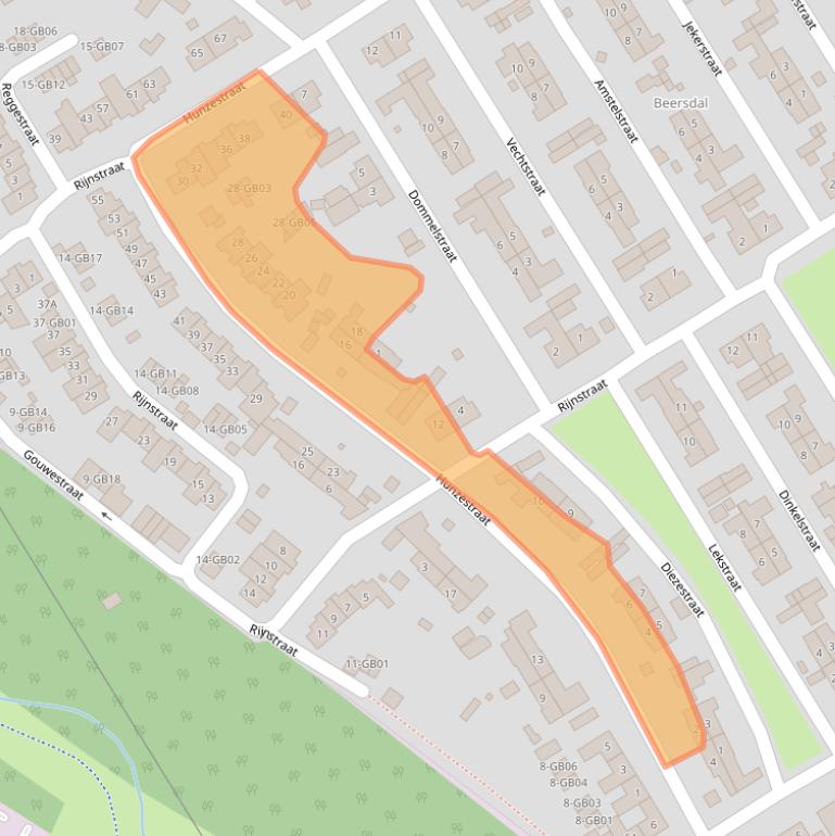 Kaart van postcodegebied 6413WB.