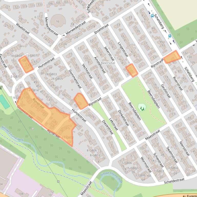 Kaart van postcodegebied 6413XD.