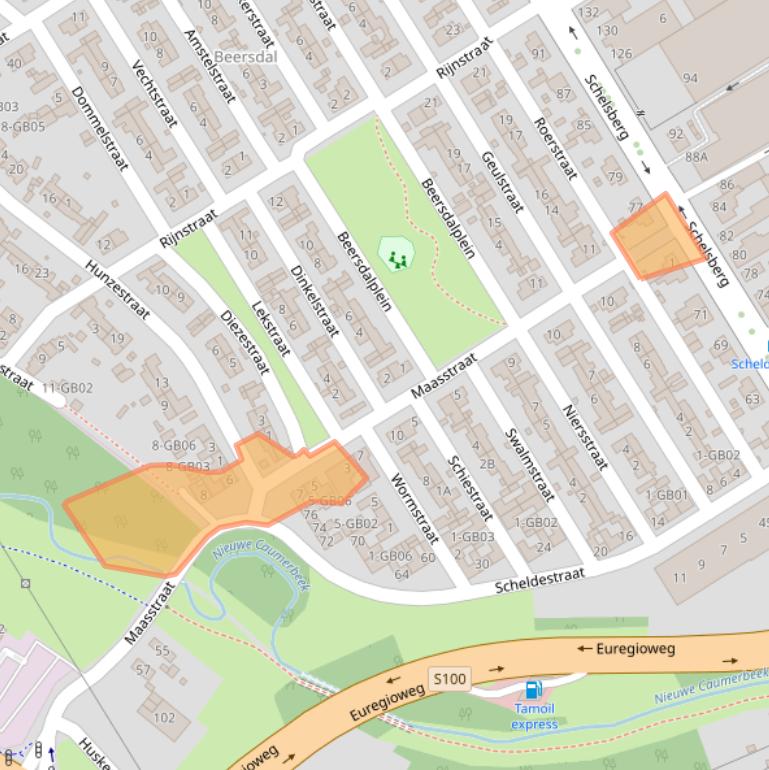 Kaart van postcodegebied 6413XK.