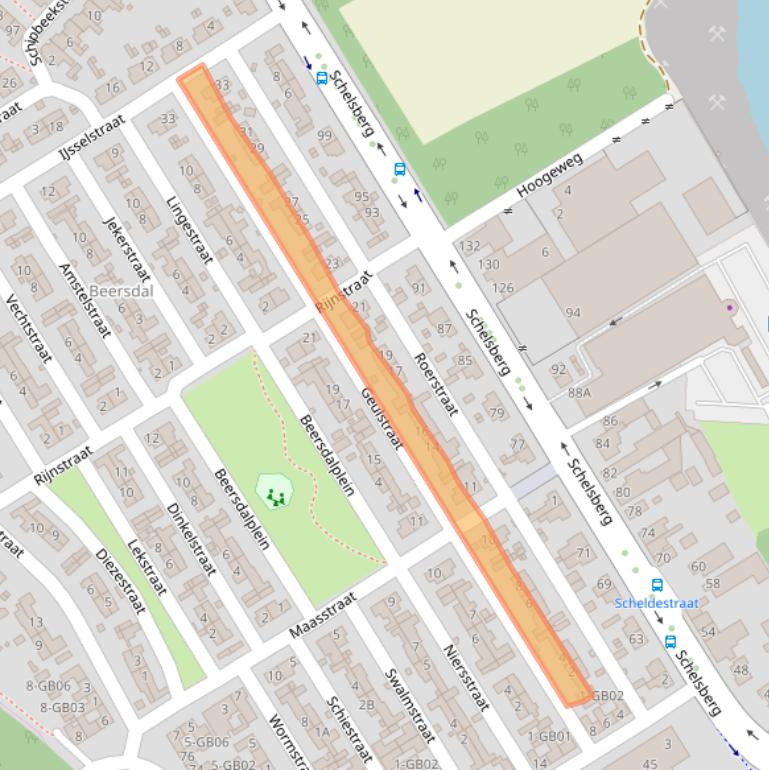 Kaart van postcodegebied 6413XS.