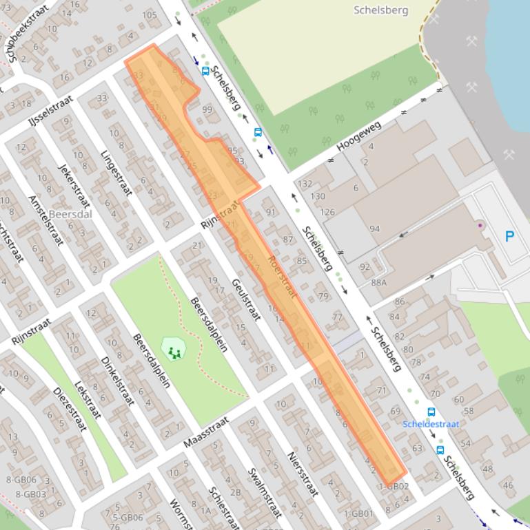 Kaart van postcodegebied 6413XT.