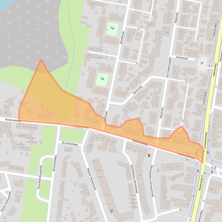 Kaart van postcodegebied 6414BB.