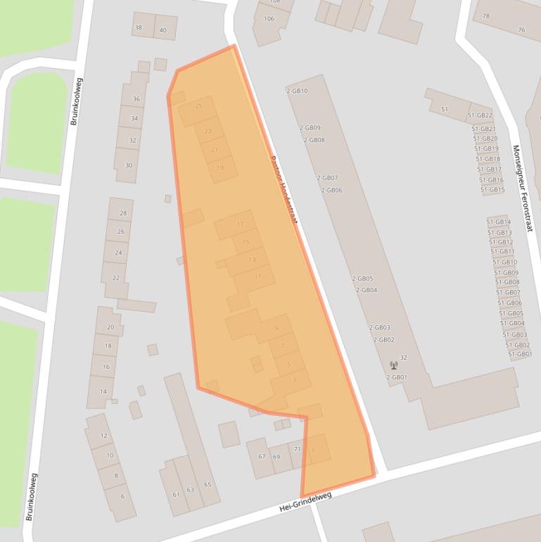 Kaart van postcodegebied 6414BV.