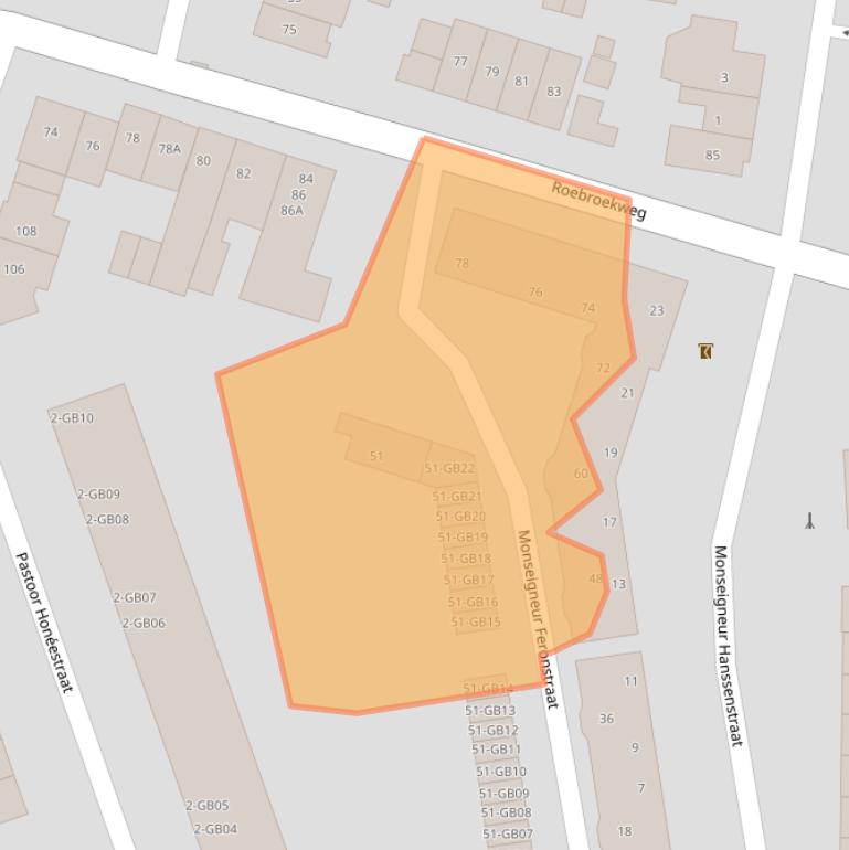 Kaart van postcodegebied 6414CB.