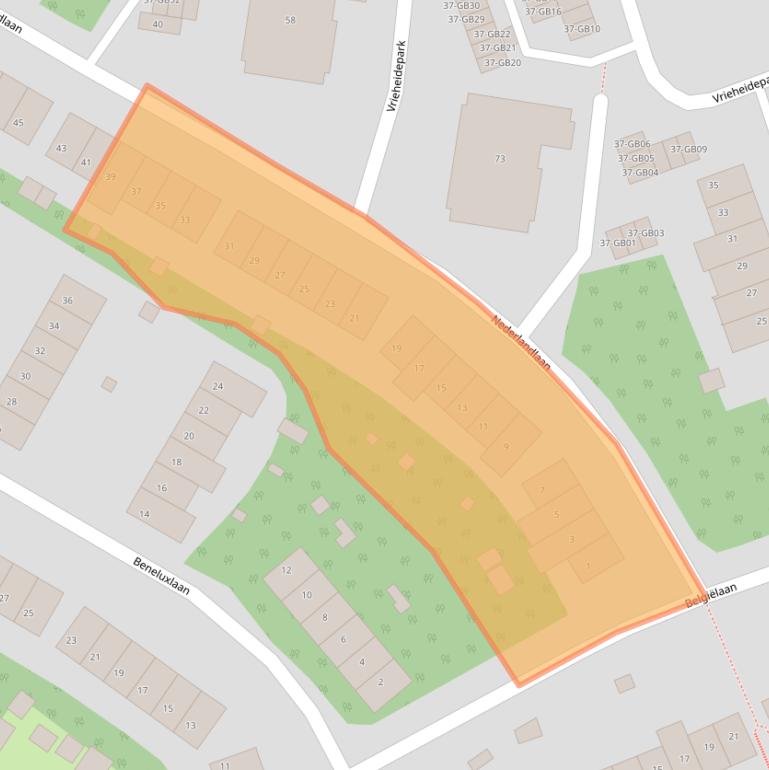 Kaart van postcodegebied 6414HA.