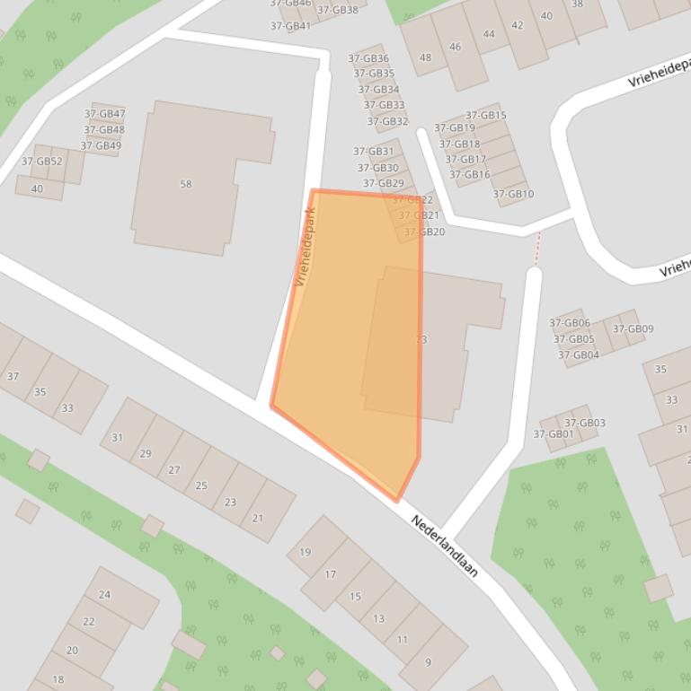 Kaart van postcodegebied 6414JC.