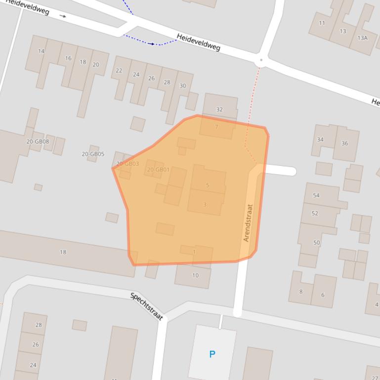 Kaart van postcodegebied 6414XA.