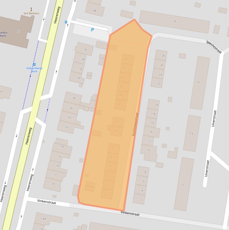 Kaart van postcodegebied 6414XE.