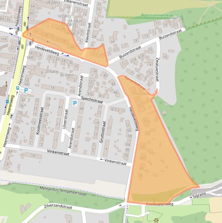 Kaart van postcodegebied 6414XJ.