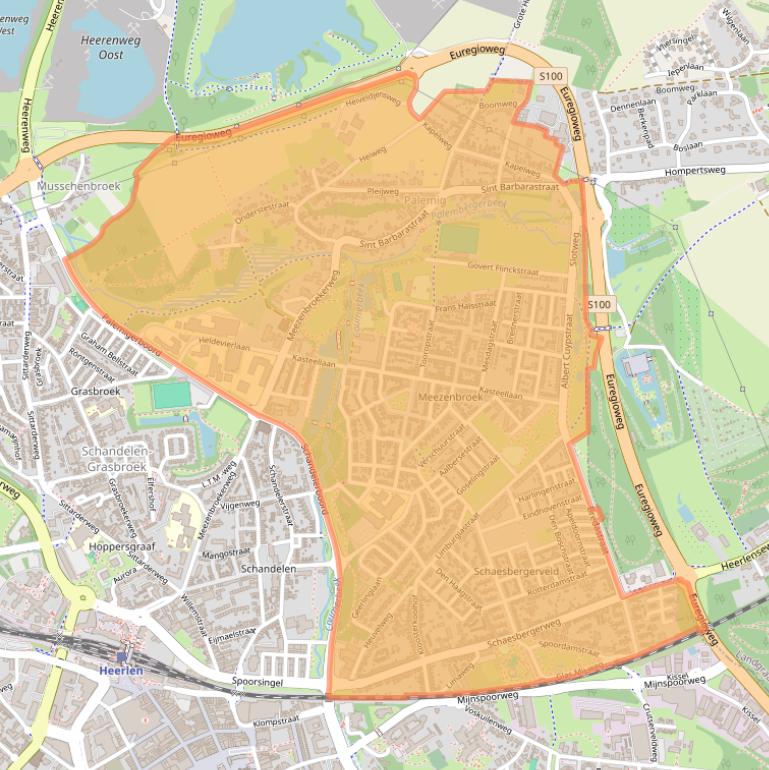 Kaart van postcodegebied 6415.