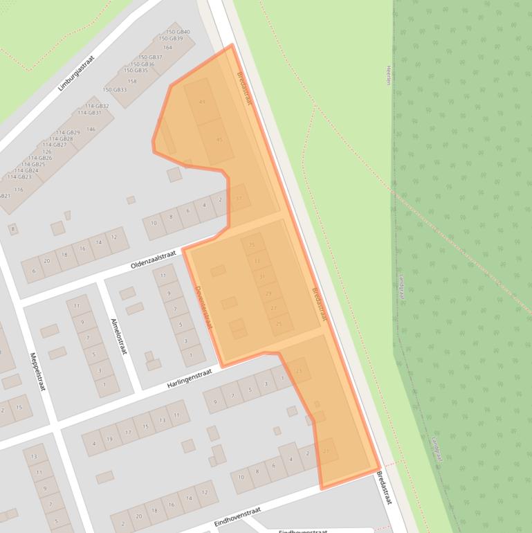 Kaart van postcodegebied 6415AT.