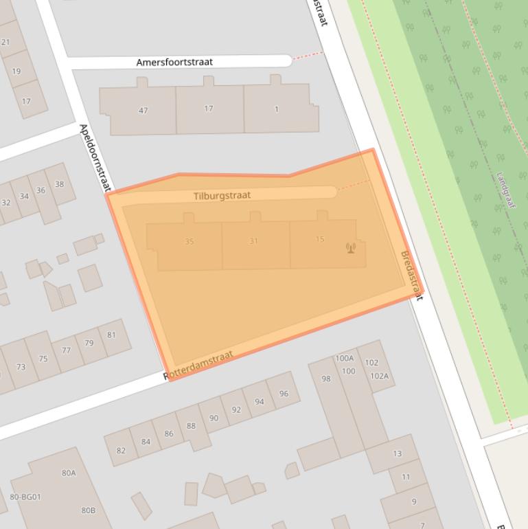 Kaart van postcodegebied 6415BG.