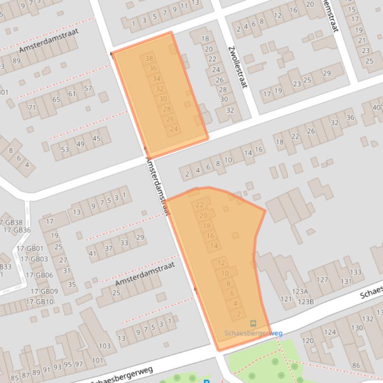 Kaart van postcodegebied 6415BX.