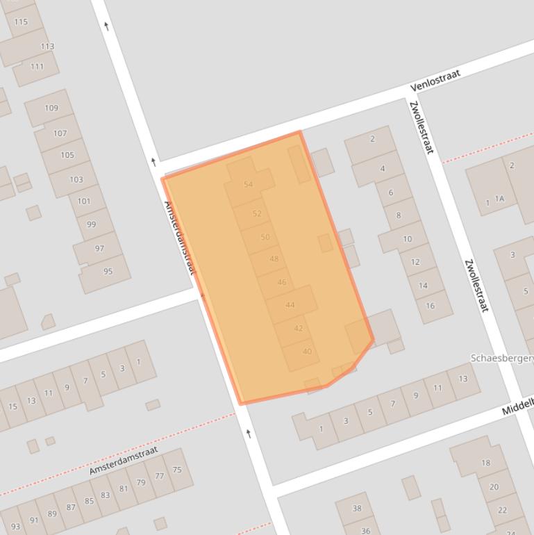 Kaart van postcodegebied 6415BZ.