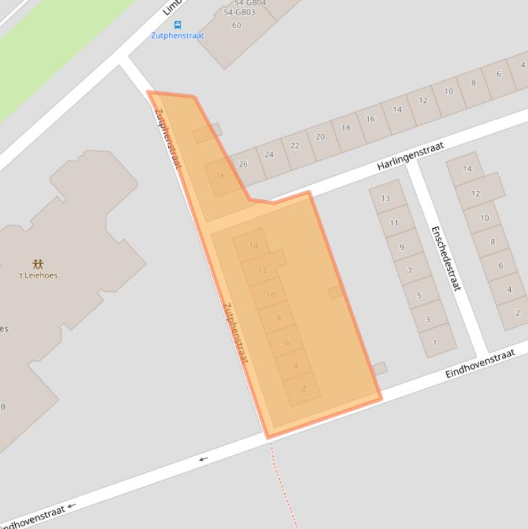 Kaart van postcodegebied 6415CH.