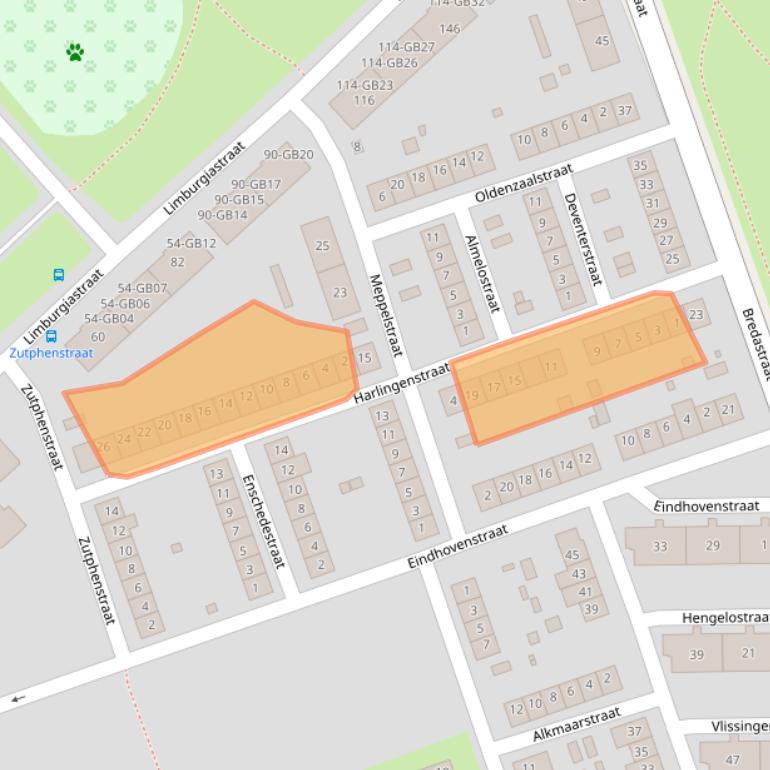 Kaart van postcodegebied 6415CK.