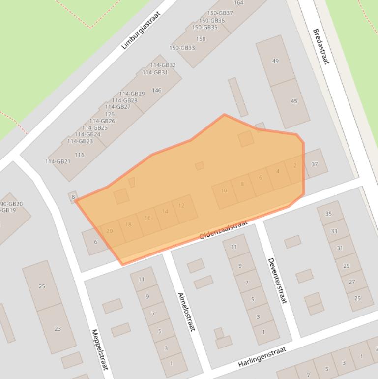 Kaart van postcodegebied 6415CM.