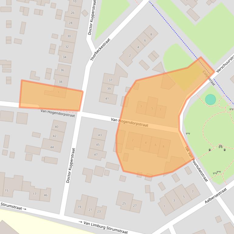 Kaart van postcodegebied 6415GL.