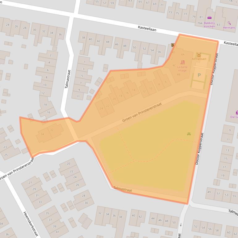 Kaart van postcodegebied 6415GP.