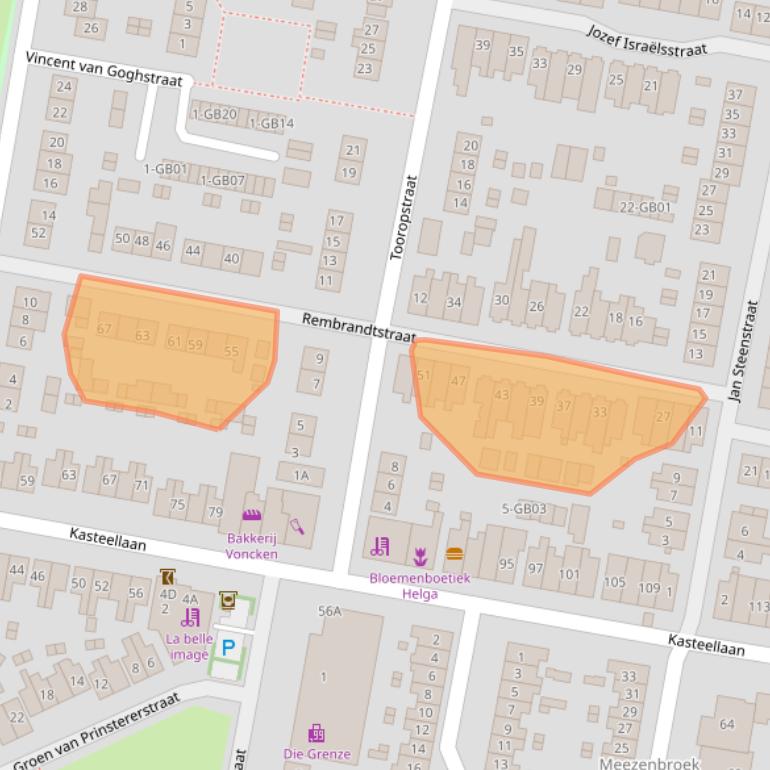 Kaart van postcodegebied 6415JD.