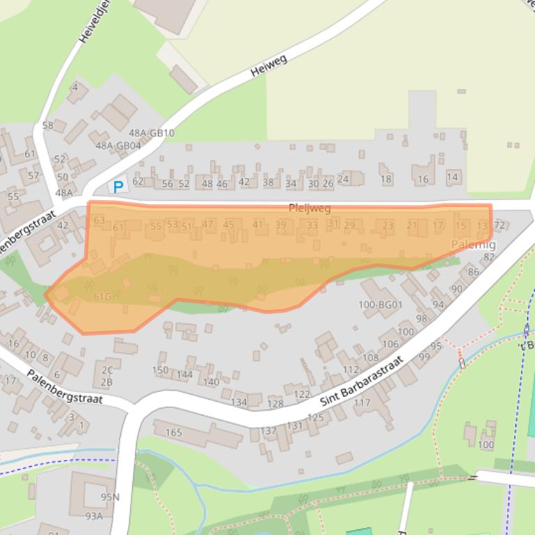 Kaart van postcodegebied 6415RE.