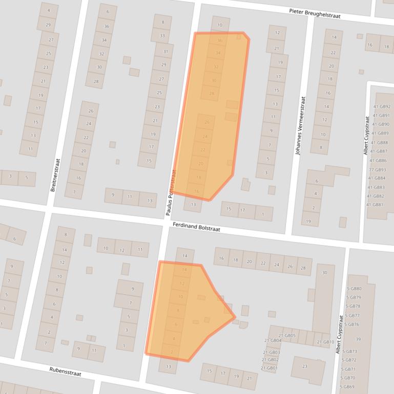 Kaart van postcodegebied 6415TX.