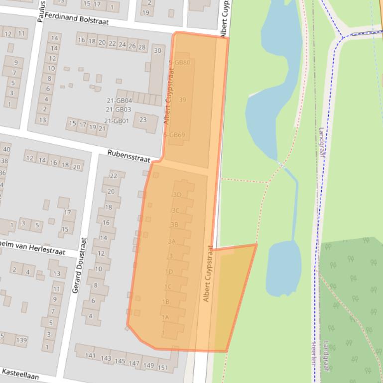 Kaart van postcodegebied 6415VD.