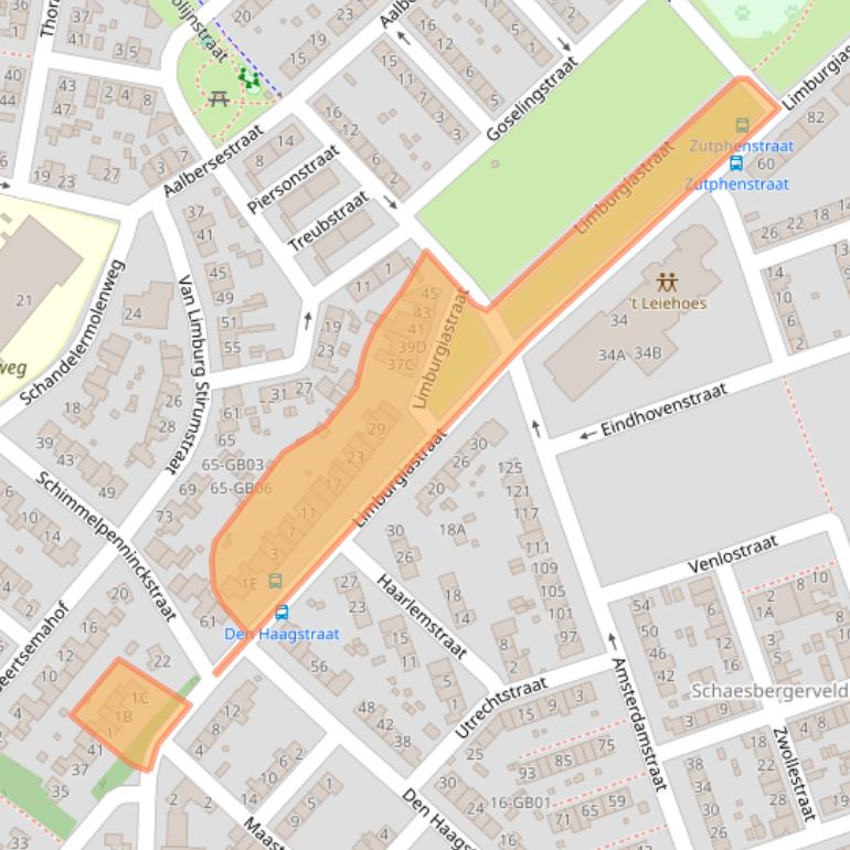 Kaart van postcodegebied 6415VJ.
