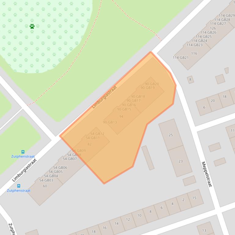 Kaart van postcodegebied 6415VW.