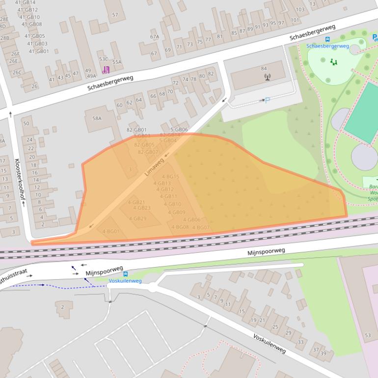 Kaart van postcodegebied 6415XD.