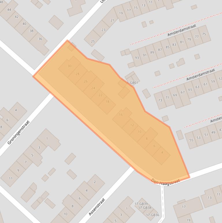 Kaart van postcodegebied 6415XJ.