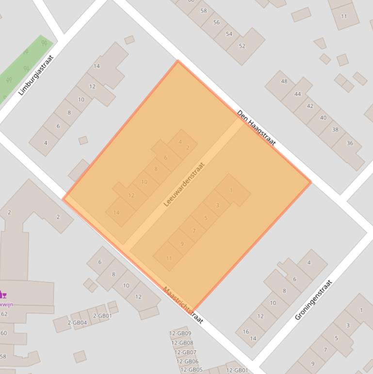 Kaart van postcodegebied 6415XL.