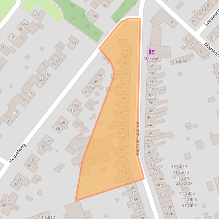 Kaart van postcodegebied 6415XS.