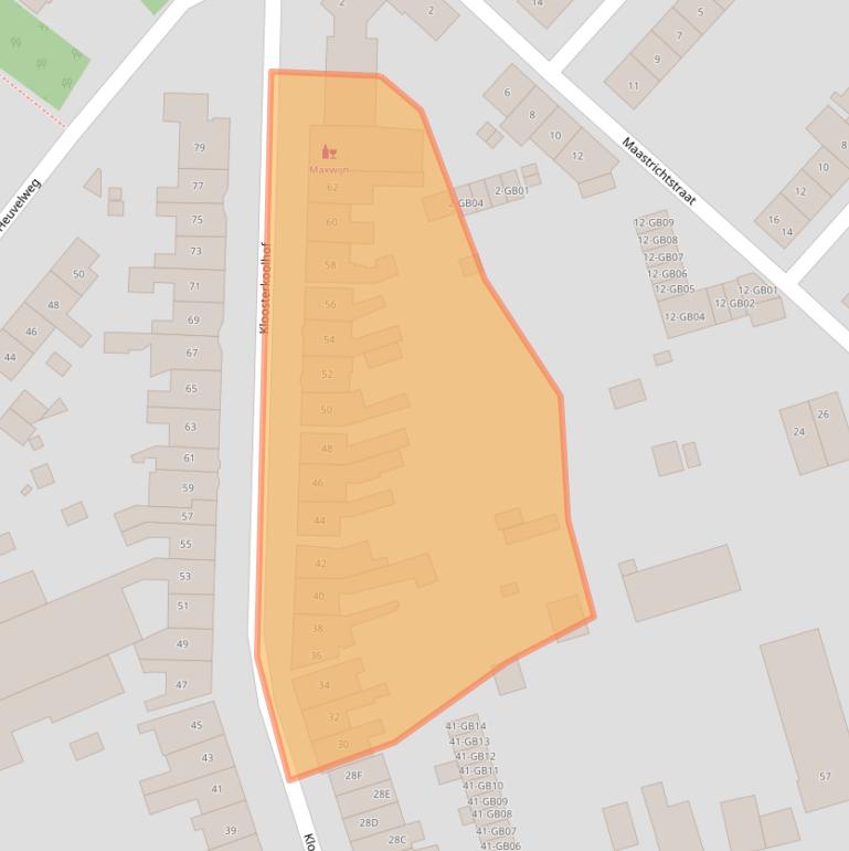 Kaart van postcodegebied 6415XV.