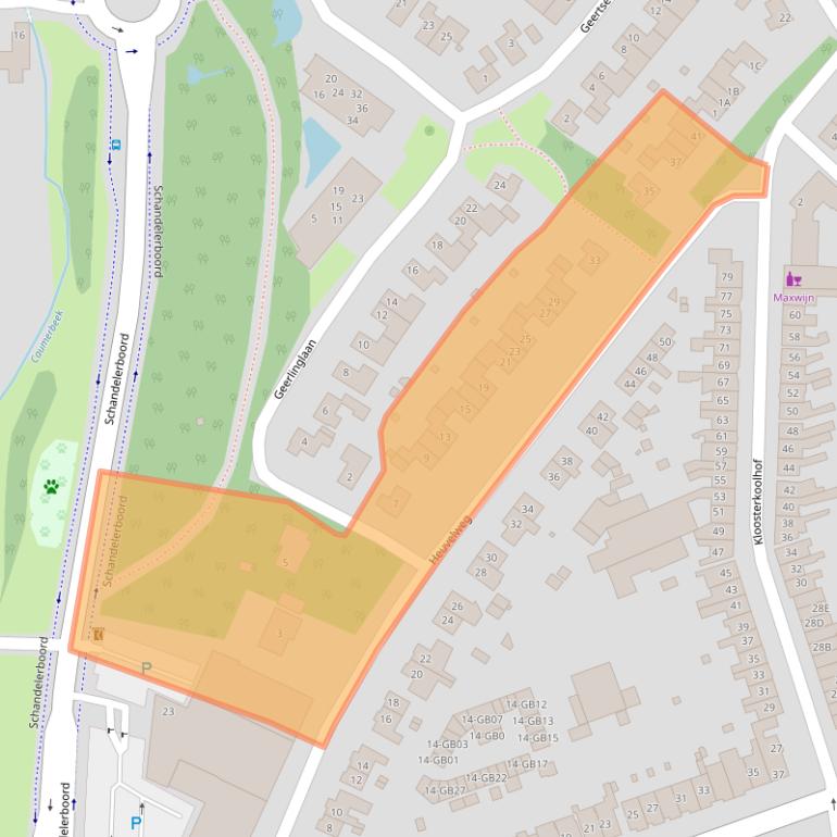 Kaart van postcodegebied 6415XW.