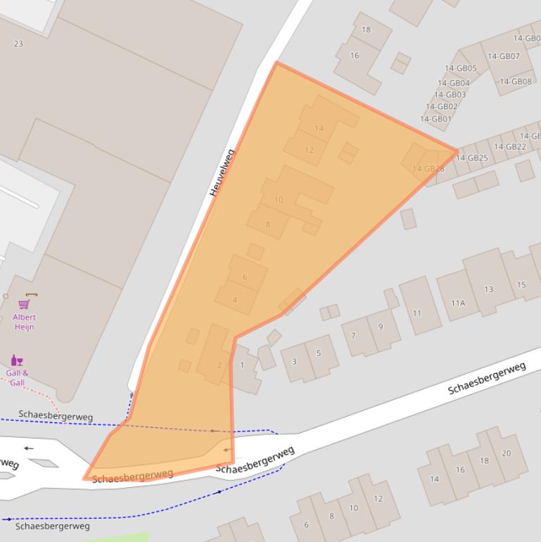 Kaart van postcodegebied 6415XX.