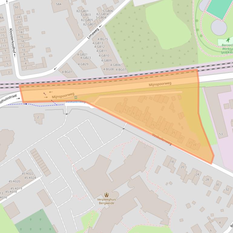 Kaart van postcodegebied 6416AG.