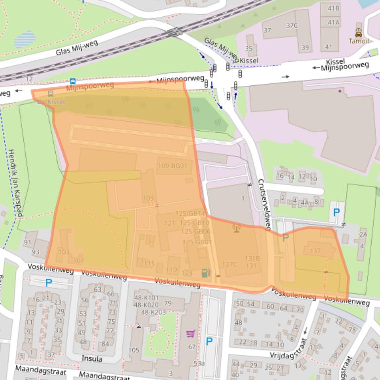 Kaart van postcodegebied 6416AJ.