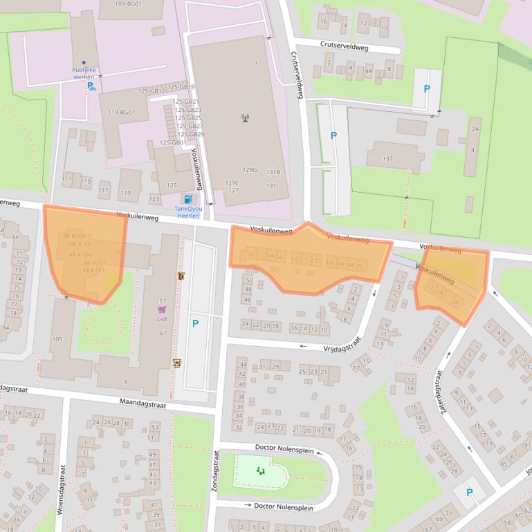 Kaart van postcodegebied 6416AL.