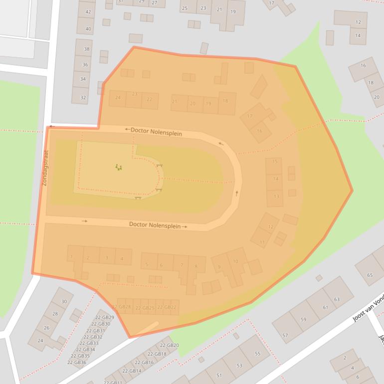 Kaart van postcodegebied 6416BC.