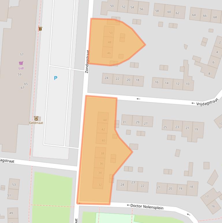 Kaart van postcodegebied 6416BH.