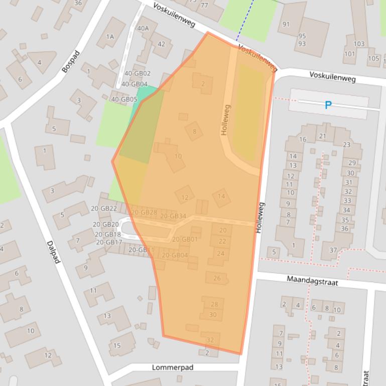 Kaart van postcodegebied 6416BP.