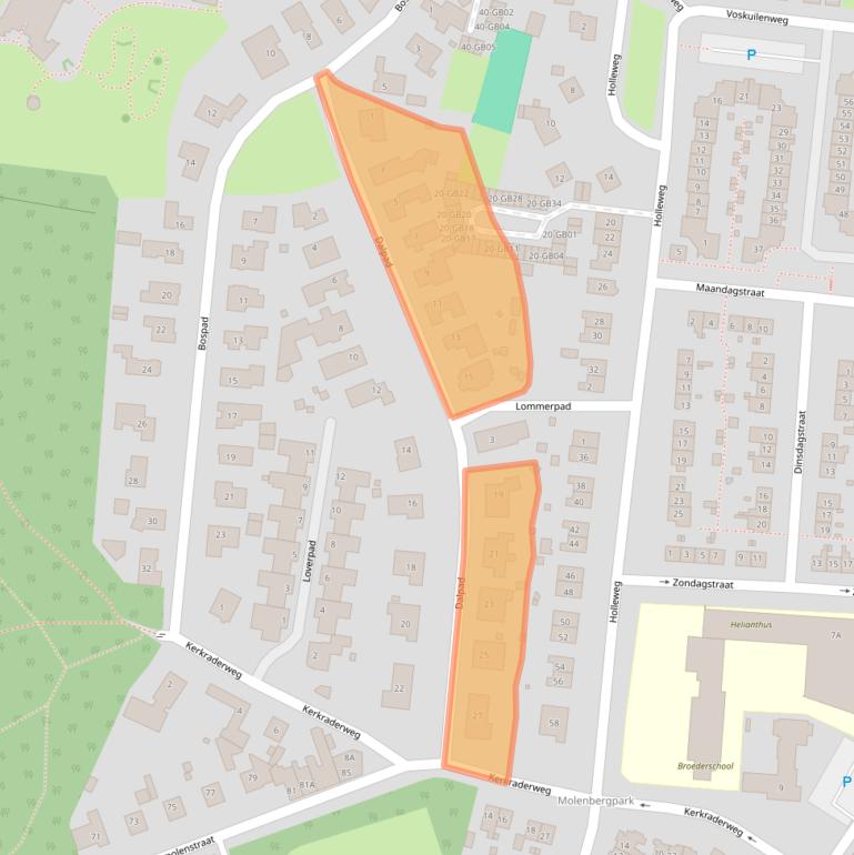 Kaart van postcodegebied 6416BT.