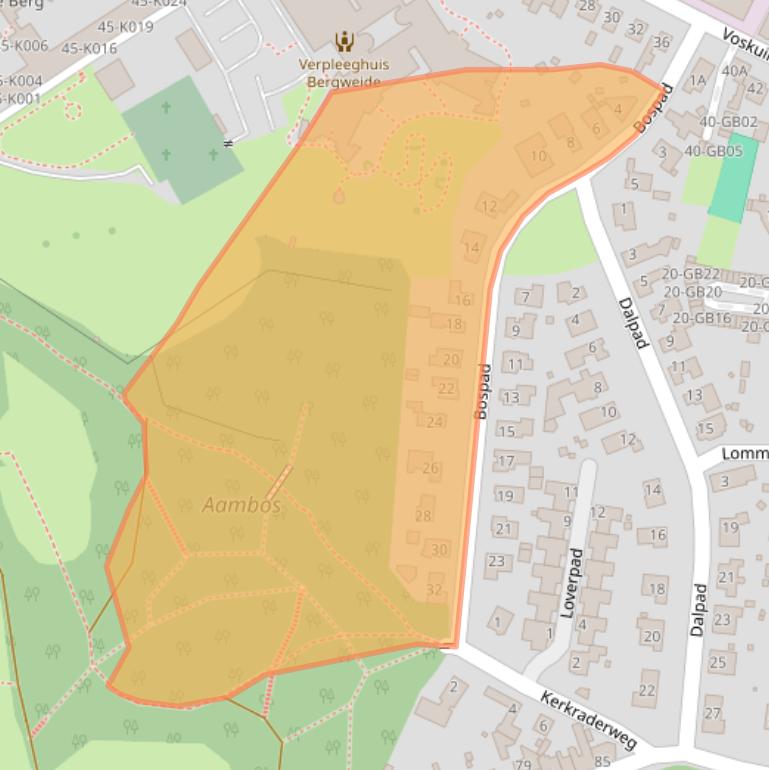 Kaart van postcodegebied 6416BX.